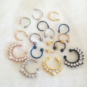 Septum Nose Rings Gold Silver Lot